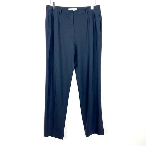 MaxMara Trouser Pant Womens Timeless Lightweight Wool Blend Black Size US 12 - Picture 1 of 14